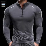 Men’s Long-Sleeve Stand Collar Half-Zip Training Shirt