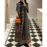 The "Royal Archive" Vintage Print Abaya | Open-Front Cardigan & Dubai Luxury Robe