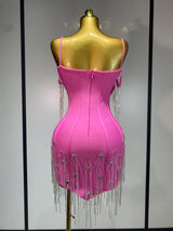 Sexy rückenfreies Spaghettiträger Bodycon-Kleid Elegantes Ball-, Club- & Partykleid