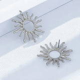Vintage hohle Sonnenblumen-Ohrstecker für Damen