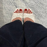 Sommerliche High Heels mit Blumenmuster – Damenmode Quadratische Zehenpartie Pantoffeln