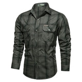 Men’s High-Quality Plaid Classic England Style Pure Cotton Casual Shirt