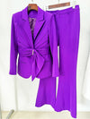 Damen-Slim-Fit-Blazer mit integriertem Taillendetail & High-Waist-Hose