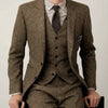 Herren 3-teiliger Tweed-Anzug – Slim Fit Business-Anzug, Gentleman Hochzeitsanzug Blazer, Weste & Hose