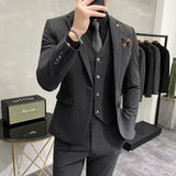 3-teiliger hochwertiger Anzug für Herren – Luxuriöses Boutique-Set aus Sakko, Weste und Hose