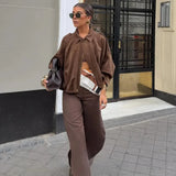 High Street Fashion Suede Bomber Coat - Lapel Long Sleeve Winter Jacket
