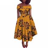 Afrikanisches Ankara-Print Carmen-Kleid | Traditionelle trägerlose afrikanische Kleidung
