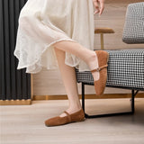 Damen-Mary-Jane-Schuhe aus echtem Leder – Ballerinas mit eckiger Zehenpartie