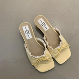 Women's Designer Butterfly-Knot Lace Slippers