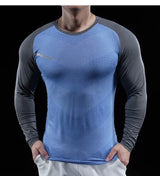 Herren Gym Fitness Langarmshirt | Elastische Feuchtigkeitsableitende Tights