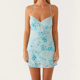 Women’s Sexy Sequin Beaded Cami Mini Dress