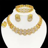 Latest Italian Gold Color Jewelry Set for Women – Luxury African Big Statement Necklace & Earrings