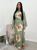 Printed Muslim Jalabiya and Evening Kaftan For Women’s Dubai Abaya Party Dress