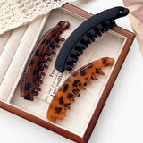 Vintage Leopard Print Banana Hair Claw for Women