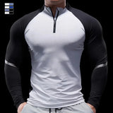 Men’s Half-Zip Performance Polo | Long-Sleeve Quick-Drying Fitness Tights Shirt