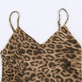 Women’s Vintage Leopard Print Sling Maxi Dress