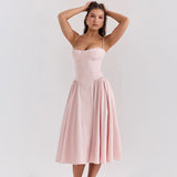 Women's Elegant Spaghetti Strap Midi Dress