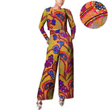 Women Wax Cotton Elegant Full Sleeve Cropped Top and Wide Leg Trousers Set