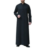 Men’s Black Long Sleeve Jubba Thobe | Spring Summer Muslim Abaya