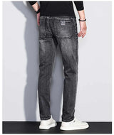 Men's Slim Fit Stretch Jeans | Vintage Korean Style Straight Denim