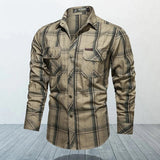 Men’s High-Quality Plaid Classic England Style Pure Cotton Casual Shirt
