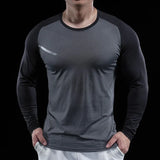 Herren Gym Fitness Langarmshirt | Elastische Feuchtigkeitsableitende Tights