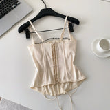 Das "Summer Muse" Spitzen-Rüschen-Camisole | Hot Girl Ästhetik Korsett-Oberteil