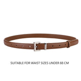 Luxury Genuine Cowskin Leather Waistband with Elegant Silver Metal Buckle
