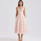 Women's Elegant Pink Floral Print Corset Dress