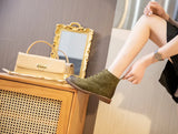 Women’s Genuine Leather Ankle Boots – Retro British Style Suede Booties