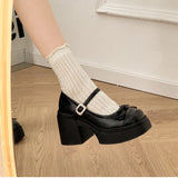 Damen Plateau Mary Jane Schuhe – Dicke High Heel Pumps