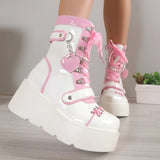 Women’s Gothic Vampire Platform Lace-Up Motorcycle Ankle Boots