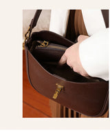 Luxury Natural Cowhide Genuine Leather Shoulder Bag | Soft Designer Handbag