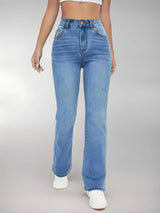 Damen Schlankheits-Jeans mit hoher Taille – Freizeithosen aus Denim im europäischen und amerikanischen Stil