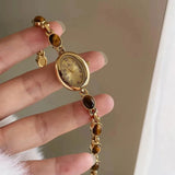 Vintage Women’s Jade Bracelet Watch – Natural Jadeite Stone Bangle Clock