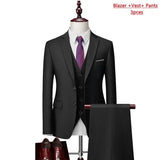 Herren 3-teiliger High-End Anzug – Slim Fit Business-Anzug unifarben