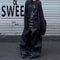 Women’s Multi-Button Design Curved Wide-Leg Jeans | Vintage Street Style Straight Trousers