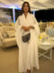 White Muslim Women Dress – Open Abaya Cardigan – Morocco Dubai Saudi Arab Robe