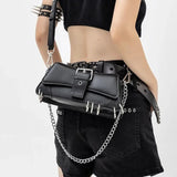 Die Shadow-Vault Silhouette Gothic Nieten Biker-Tasche