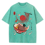 Ramen Noodles Washed Cotton T-Shirt | Women's Harajuku Graphic Tee