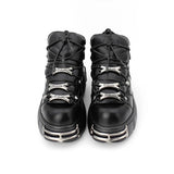 6cm Chunky Heel Punk Metal Strap Platform Ankle Boots