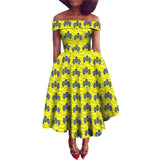 Afrikanisches Ankara-Print Carmen-Kleid | Traditionelle trägerlose afrikanische Kleidung