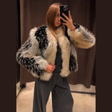 Stilvoller Damenmantel mit Kontrast-Kunstpelz | Elegante, einreihige Jacke mit Rundhalsausschnitt