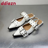 Damen Luxus-Spangenschuhe – Designer Flats mit spitzer Zehe und Schnalle