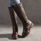 Women’s Punk Buckle Platform Knee-High Side-Zip Riding Boots