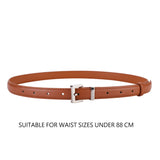 Luxury Genuine Cowskin Leather Waistband with Elegant Silver Metal Buckle