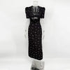Damen Sexy Hohlspitze Kleid – Elegantes Kurzarm-Kleid mit Druck, hoher Taille und schmaler Passform für Sommerpartys