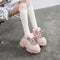 Women’s Pink Retro Punk Metal Decor Platform Ankle Boots