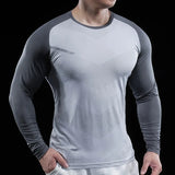 Herren Gym Fitness Langarmshirt | Elastische Feuchtigkeitsableitende Tights