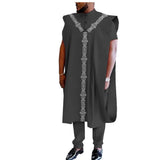 African Men’s 3-Piece SetDashiki Coat, Short Sleeve Shirt, and Ankara Pants